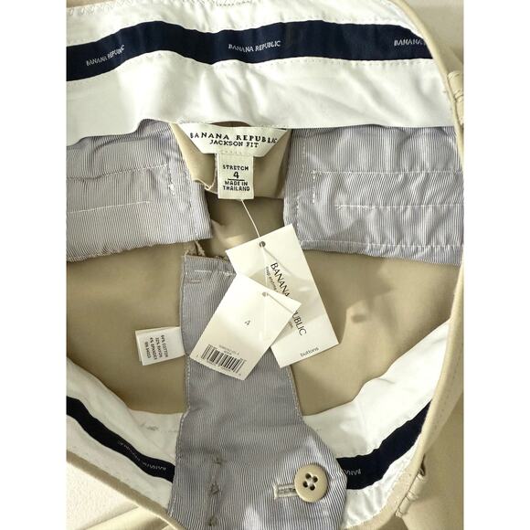 NWT Banana Republic Jackson Fit Wide Leg Pants Sz 4 Beige Stretch Work Trousers - Picture 5 of 11